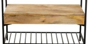 Wooden Iron Shoe Rack