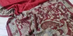 Linen Kalamkari Saree