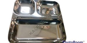 Stainless Steel 3 in 1 Compartment Dinner Plate