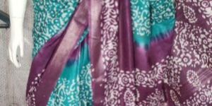 Printed Linen Batik Saree