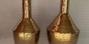 Golden Aluminium Flower Vase