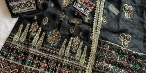 SEMI STITCHED MOTI WORKED SUITS OR WOMEN