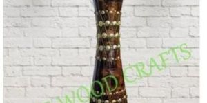 Antique Wooden Flower Vase