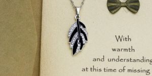 AD Studded Leaf Design Silver Necklace Pendant