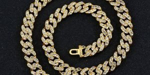Diamond Studded Gold Plated Necklace