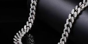 Diamond Studded Silver Plated Necklace