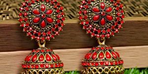 Traditional CZ and Pearl Gold Plated Jhumka Earrings
