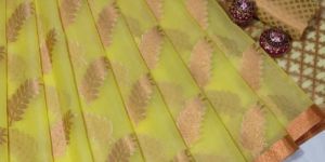 Organza Copper Zaree Banarasi Saree