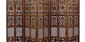 Wooden Screen 5 Panel Foldable Partition