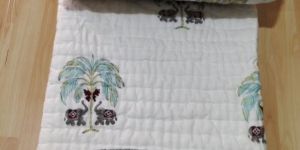 Elephant And Tree Jaipuri Block Print Quilt