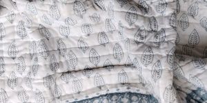 Gray Hand Block Print Quilt