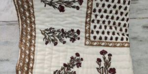 Hand Block Floral Print Quilt