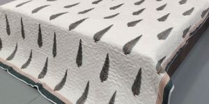 Hand Block Leaf Print Quilt