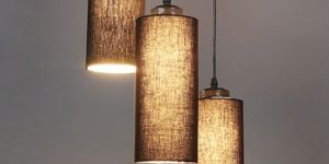 Black Cotton Cylindrical Cluster Hanging Lamp