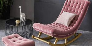 Recliner Lounger Wooden Rocking Chair