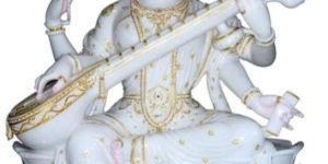 Marble Saraswati Mata Statue