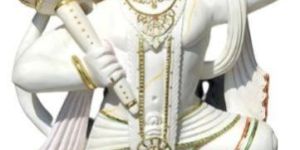 60 Inch White Marble Hanuman Statue