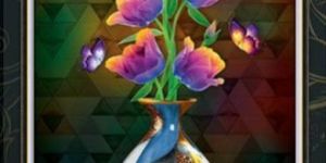 Glitter Outdoor 18x24 Flower Pot Ceramic Poster Tiles