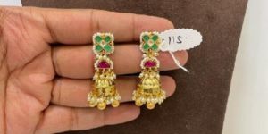 MJ-E-115 Ruby and Emerald Earrings