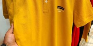 V Neck Dark Yellow Mens T-shirt