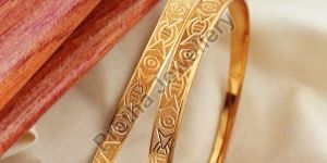 Golden Party Wear Brass Designer Bangle