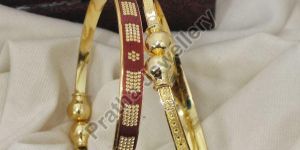 Round Golden Brass Bangle