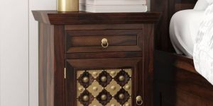 Brass Inlay Bedside Table
