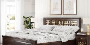 Niksa Solid Wood King Size Bed