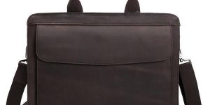 Loop Handle Leather Laptop Bag