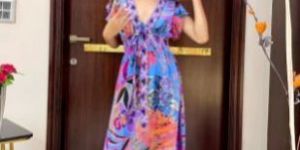 Ladies Mutli Floral Boho Maxi Dress