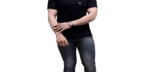 Mens Cotton Lycra Half Sleeve Round Neck T-shirts