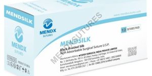 MENDSILK Black Braided Silk Non Absorbable Sutures