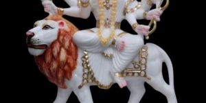 24 Inch Marble Durga Statue