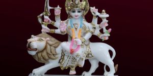 9 Inch Marble Durga Statue