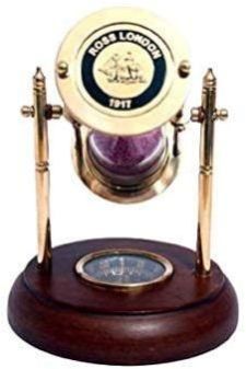 Nautical Sand Timer with Compass