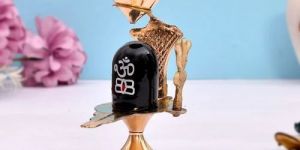 Brass Black Shivling Statue