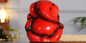 Red Appu Ganesh Statue