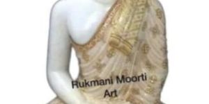 Painted Marble Buddha Statue