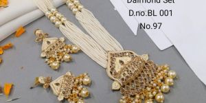 Kundan Brass Long Necklace Set