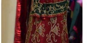 Net Red & Green Wedding Lehenga