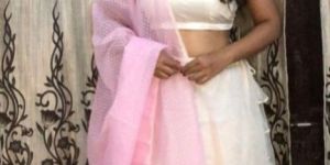 Organza White Lehenga Choli