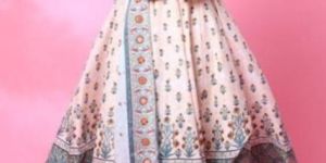 White Printed Anarkali Suit
