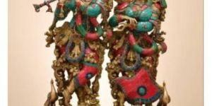 Brass Radha Krishna Statue