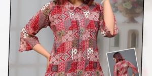 Wrinkle Print Ladies Top