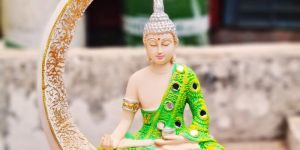 Handcrafted Table Moon Buddha Statue