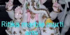 18 Inch Marble Glossy Ganesh Statue