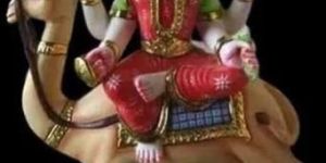 2 Feet Marble Painted Durga Mata Statue