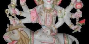4 Feet Marble Traditional Durga Mata Statue