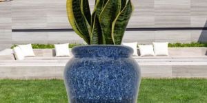 Blue Pottery Planters