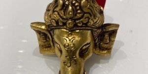 Brass Wall Hanging Ganesh Head